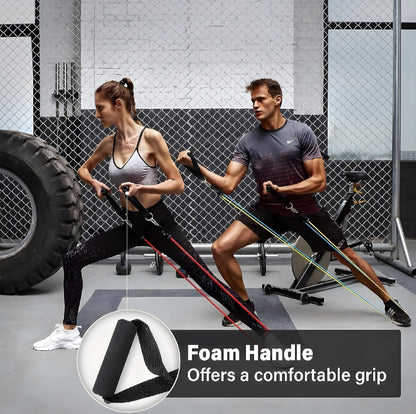 11-Piece Resistance Band Set for Home Workout & Fitness (Men & Women)