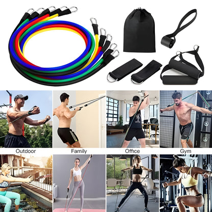 11-Piece Resistance Band Set for Home Workout & Fitness (Men & Women)